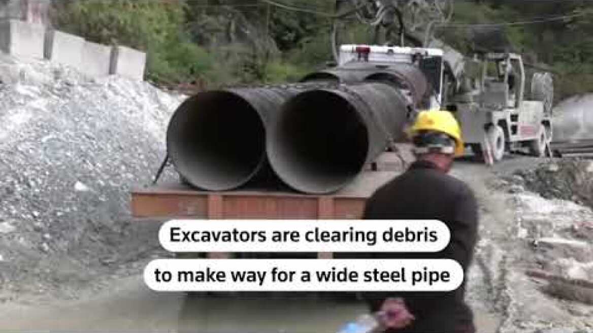 Almost 40 Indian workers trapped in collapsed tunnel