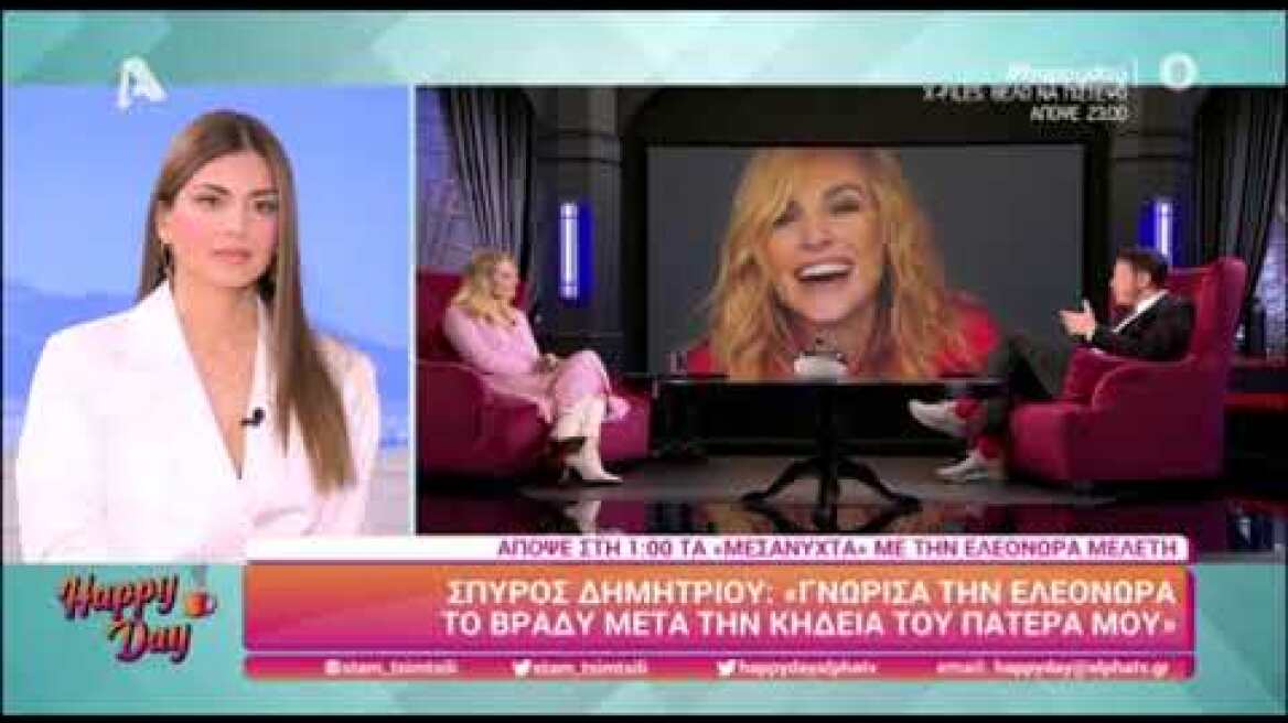 Ο Σπύρος Δημητρίου μιλάει για την Ελεωνόρα Ζουγανέλη