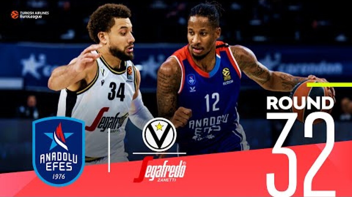 Efes stays in the hunt downing Virtus! | Round 32, Highlights | Turkish Airlines EuroLeague