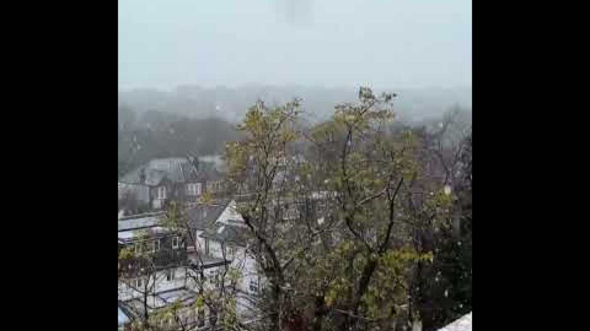 The first snowfall in this winter 2024, London, UK