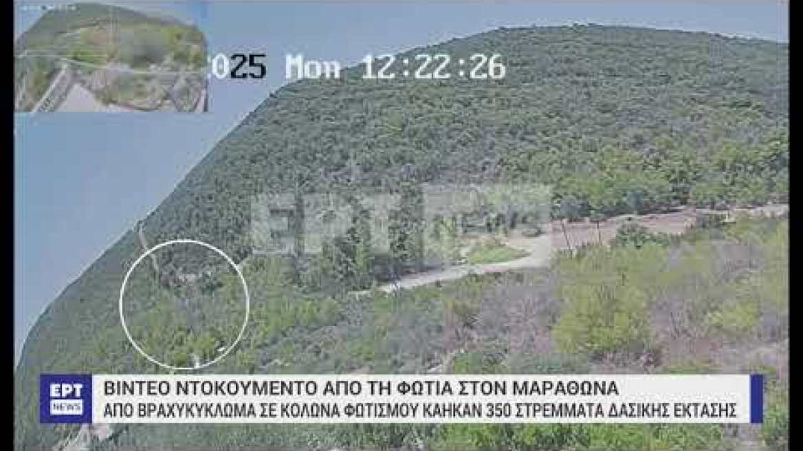Βίντεο ντοκουμέντο του ΕΡΤΝews από τη φωτιά στο Μαραθώνα
