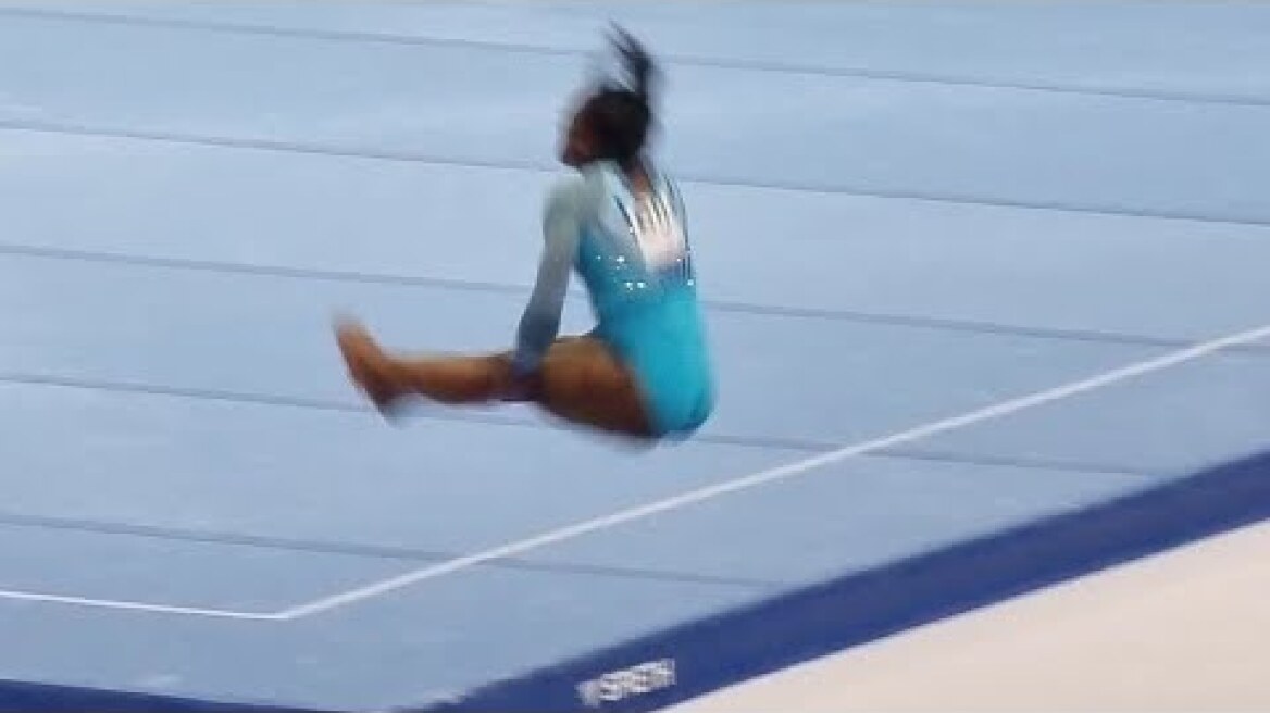 Simone Biles 🇺🇲 HARDEST Vault Yurchenko double pike vault NAMED - QUAL - World Championships 2023