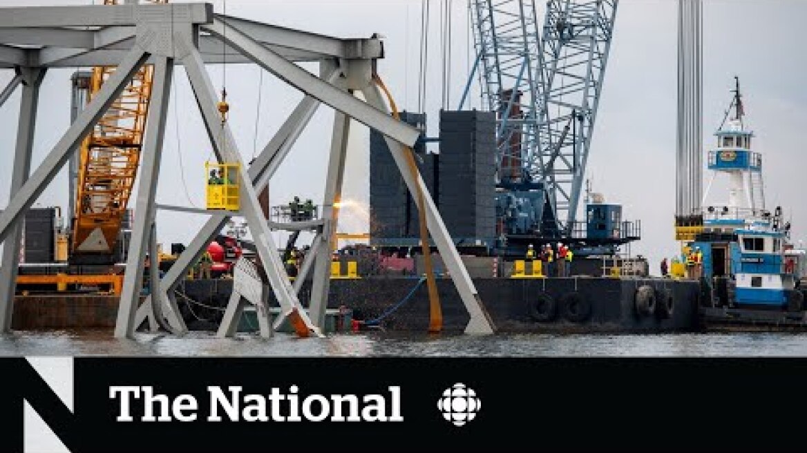 1st pieces of collapsed Baltimore bridge removed from wreckage