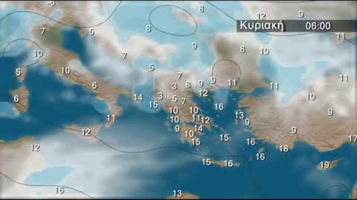 Η εβδομαδιαία πρόγνωση καιρού σε ένα λεπτό  από 10 Απριλίου 2019