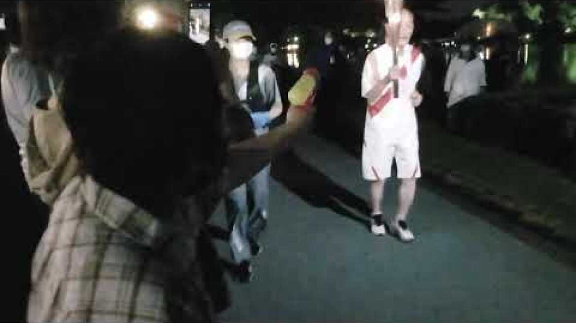 東京オリンピック聖火リレー　茨城１日目　水戸最終ランナー「五輪やめろ」聖火リレーに液体発射　53歳 高橋香代子容疑者 逮捕　現地撮影