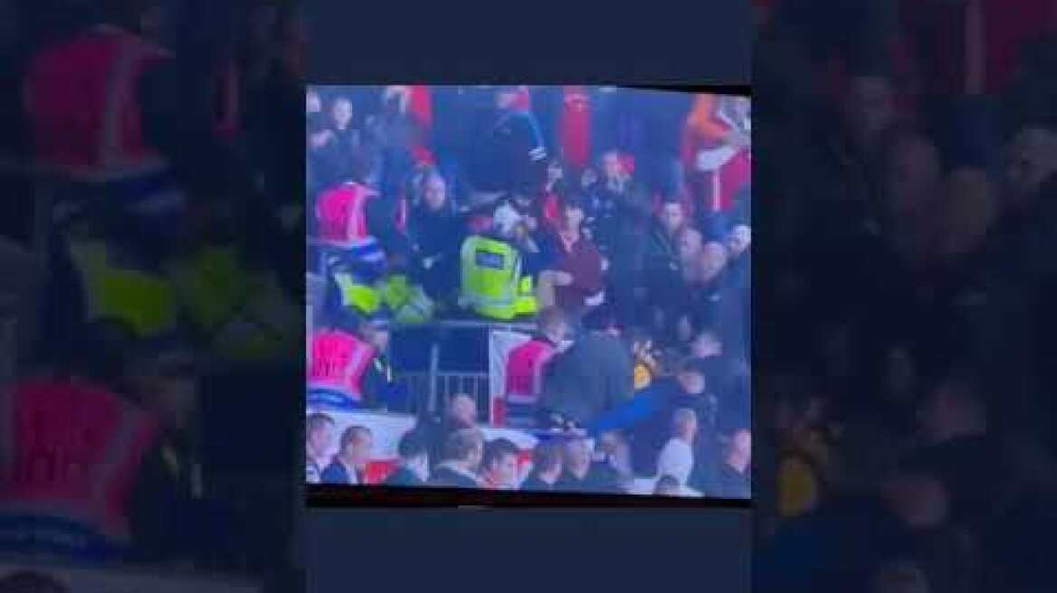 Hungary fans clash with Police at Wembley