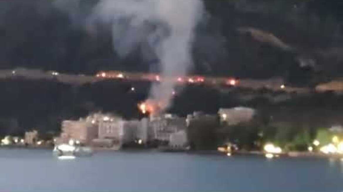 Φωτιά στο Λουτράκι στον περιφερειακό (2)