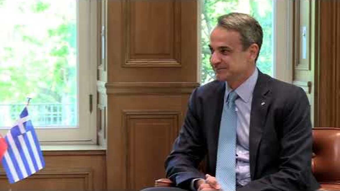 Ο Κυριάκος Μητσοτάκης υποδέχθηκε στο Μέγαρο Μαξίμου την Πρόεδρο της Σλοβακίας, Zuzana Čaputová