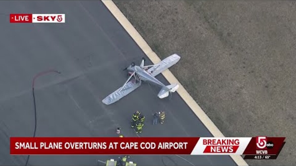 No injuries after plane overturns on runway at Cape Cod airport