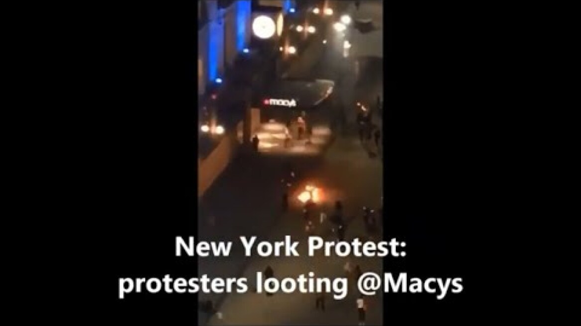 Latest from New York Protest: @Macys looted, Car runs over police force