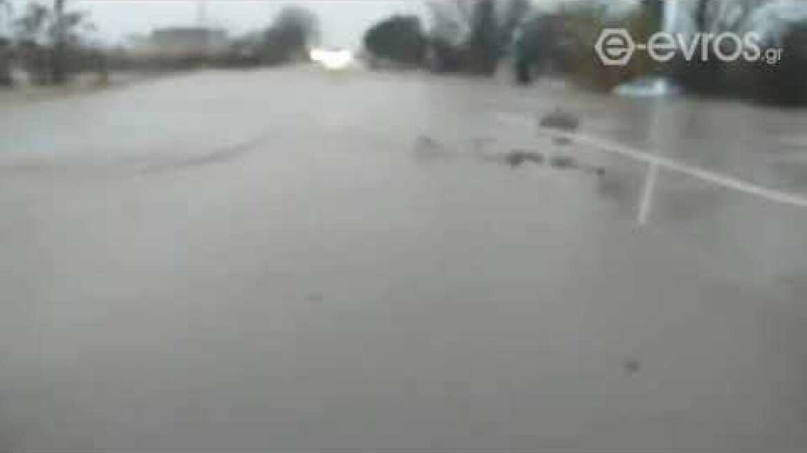 Εικόνες που καταγράφονται λίγο πριν την είσοδο στο χωριό της Άνθειας του Δήμου Αλεξανδρούπολης