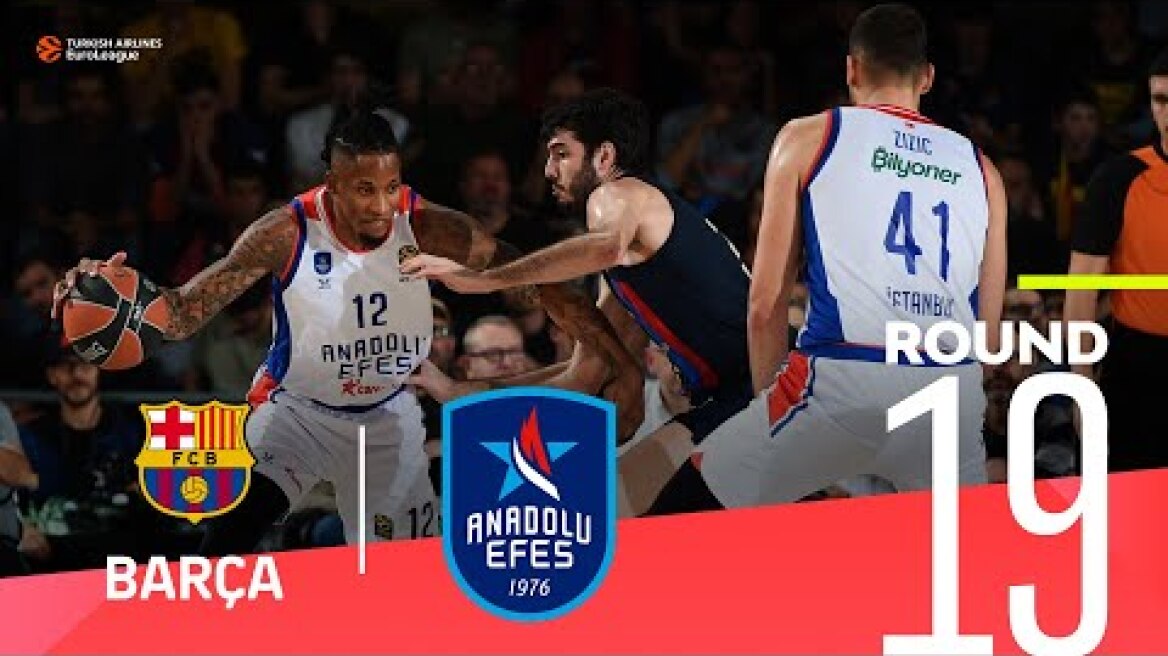 Larkin, Micic inspire Efes in Barcelona! | Round 19, Highlights | Turkish Airlines EuroLeague