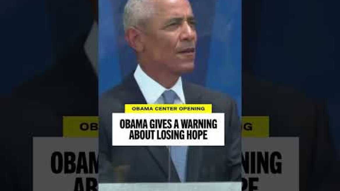President Obama issues powerful warning about losing hope