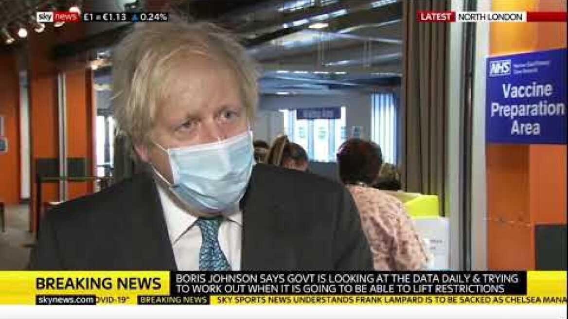 Boris Johnson: Government looking at some lockdown relaxation before mid-February