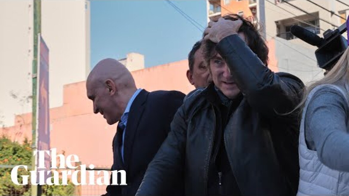 Argentina president Javier Milei escapes election rally after being pelted with rocks