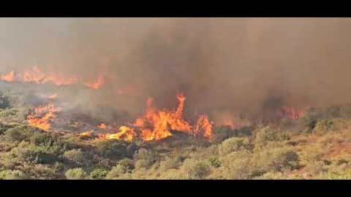 Εύβοια: Ανεξέλεγκτη φωτιά κοντά σε σπίτια