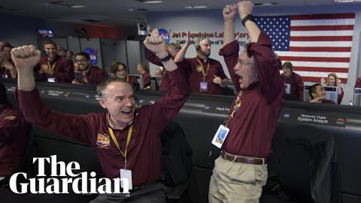 Joy as Nasa probe touches down on Mars