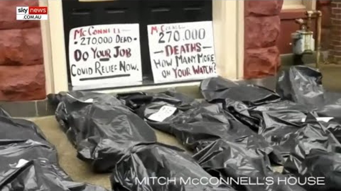 Left activists vandalise Republican senators' homes with body bags