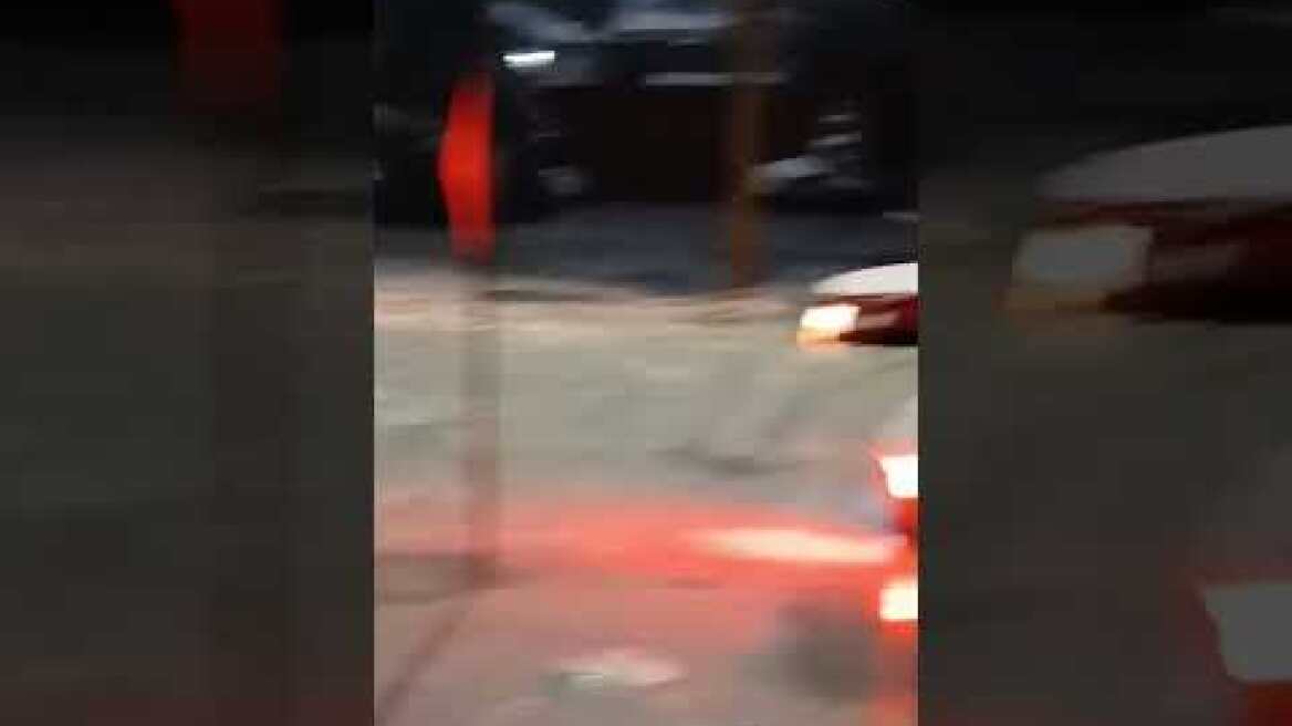 Cars submerged in ice after water main break