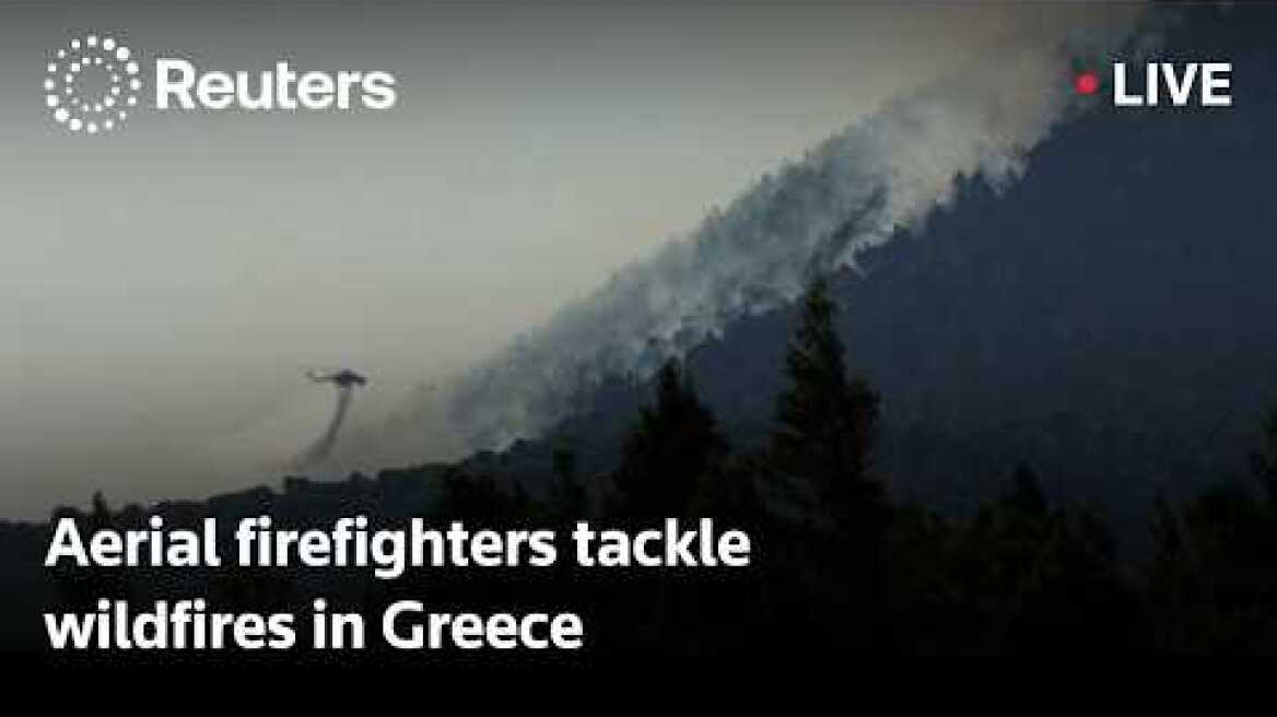 LIVE: Aerial firefighters tackle wildfires in Greece