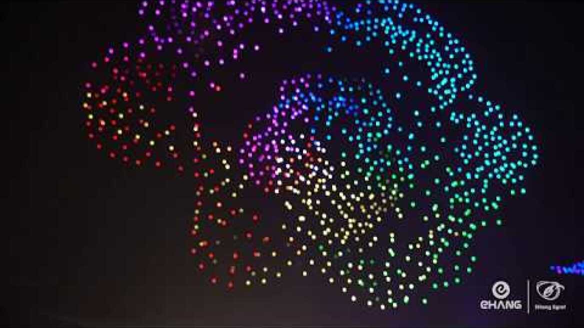 EHang Egret’s 1374 drones dancing over the City Wall of Xi’an, achieving the Guinness World Records
