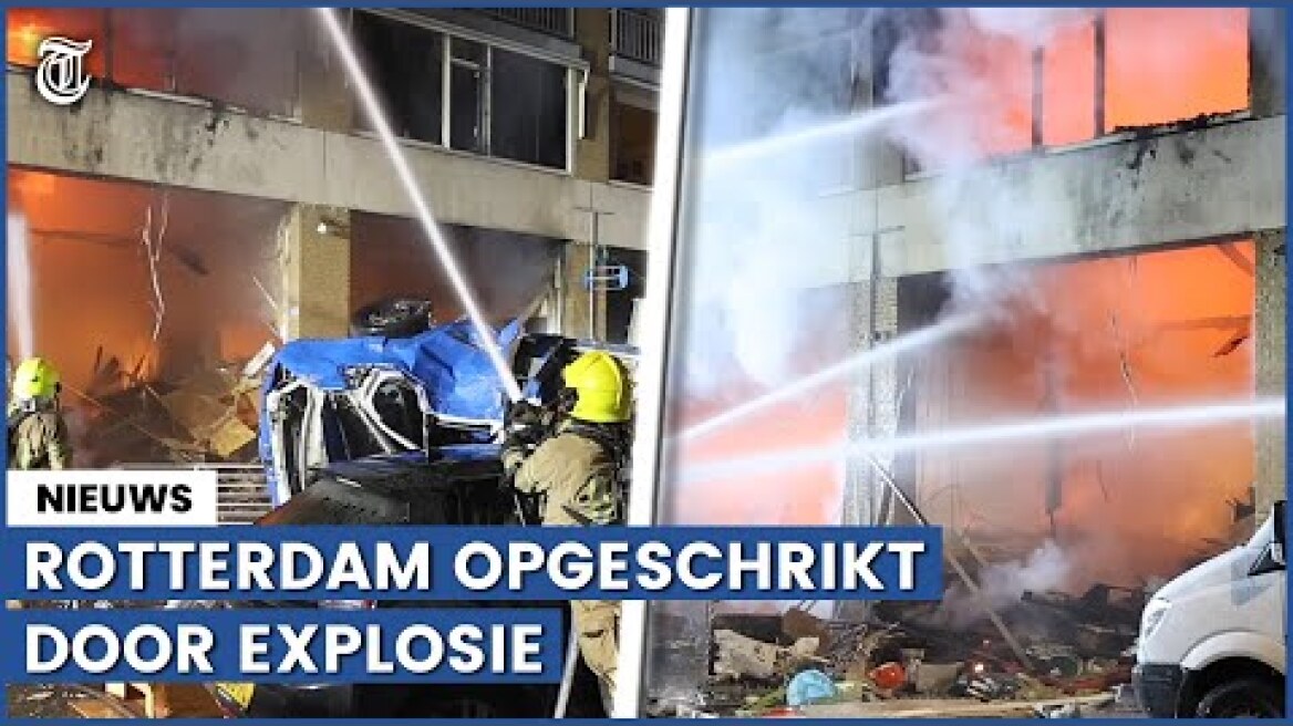 Heftige beelden: ernstige brand aan Schammenkamp in Rotterdam