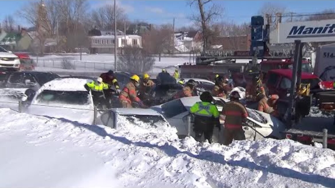 Whiteout conditions lead to 200 vehicles involved in pileup near Montreal
