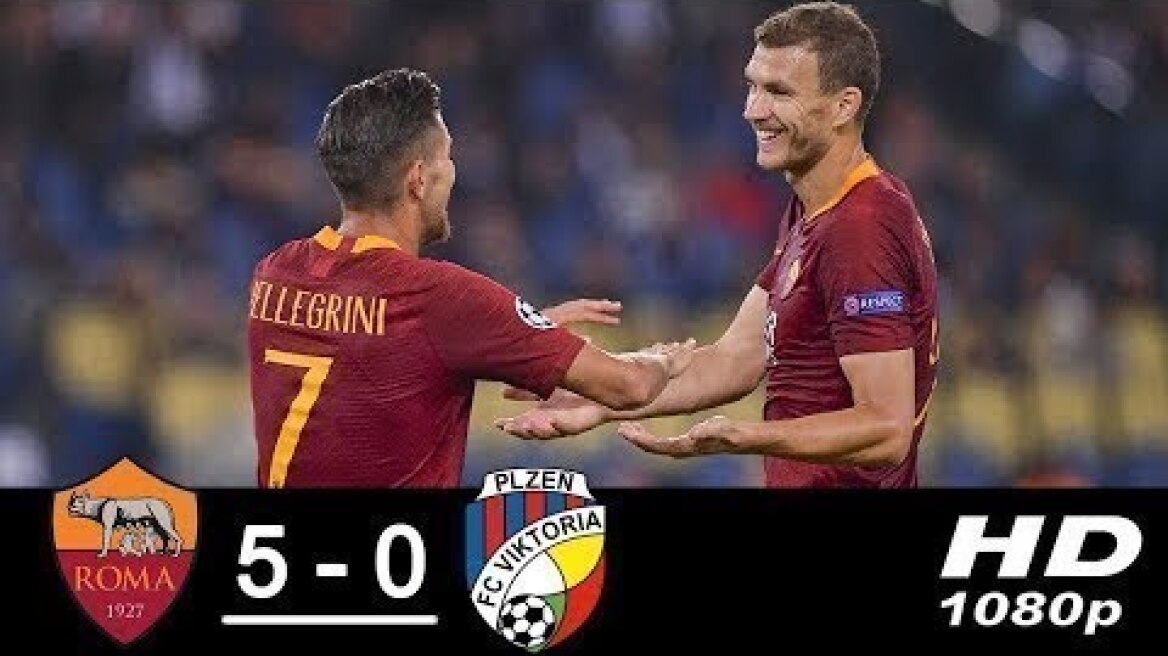 Roma vs Victoria plzen 5-0 Highlights| Goals  2/10/2018 HD