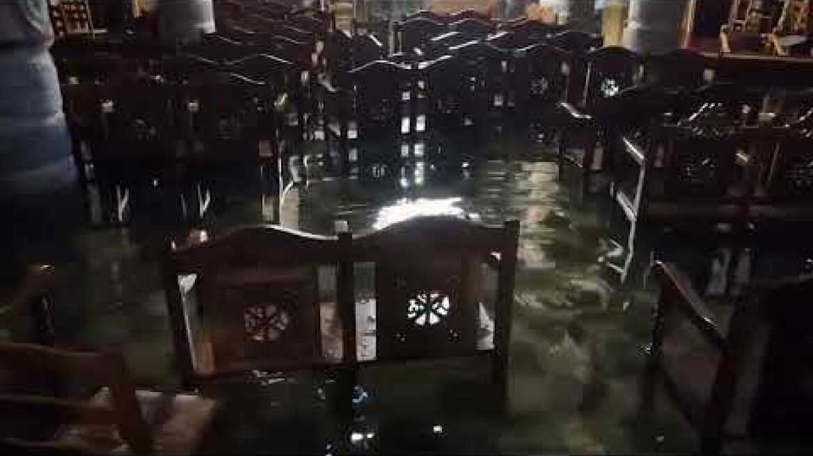 Πλημμύρισε η εκκλησία στον Παλαμά Καρδίτσας