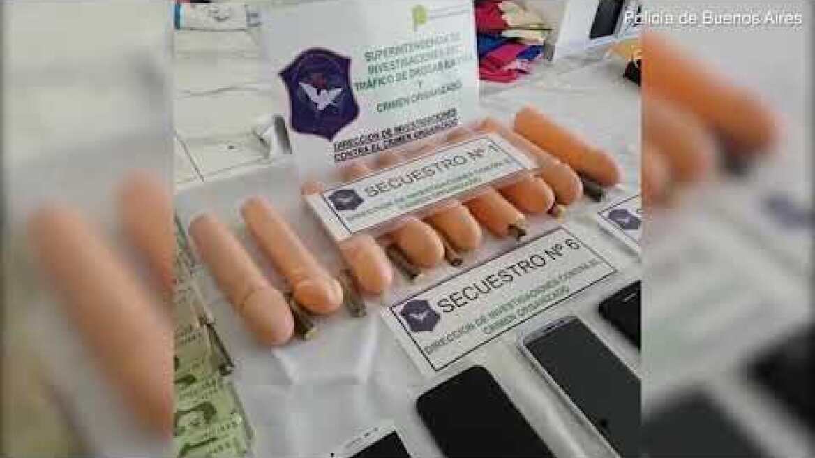 Video: Argentine Police bust drugs haul hidden inside phalluses