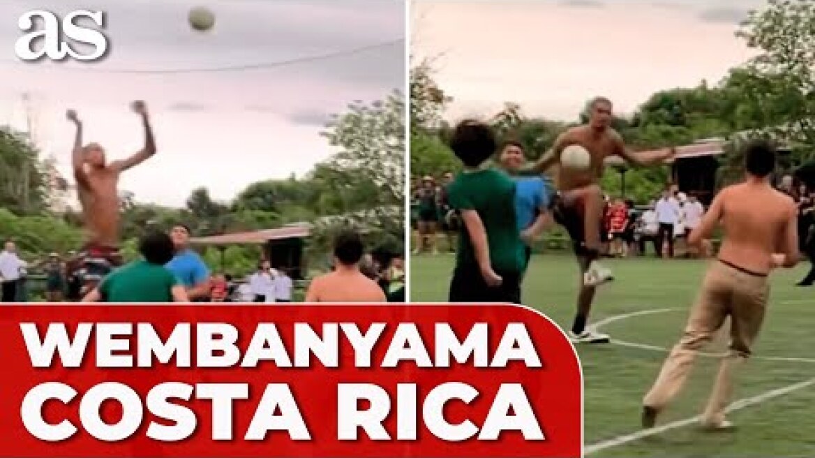 WEMBANYAMA'S height difference steals the show in COSTA RICA SOCCER MATCH