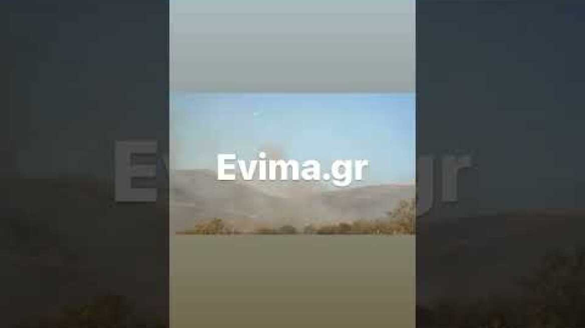 Φωτιά στο Αλιβέρι: Ρίψεις αεροπλάνων στο χωριό Καλέντζι