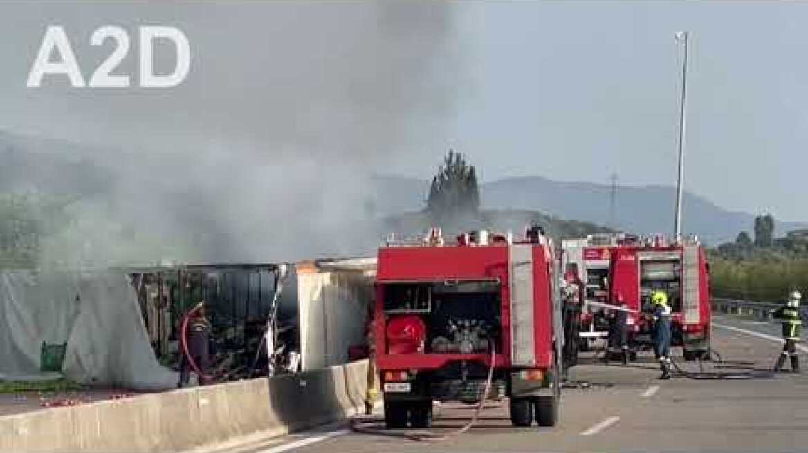 Ανατροπή νταλίκας στην Αρτα