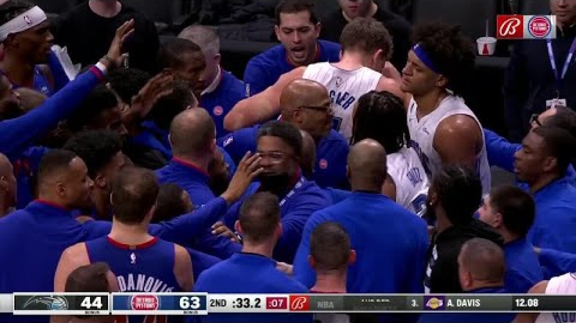 Magic-Pistons altercation results in multiple ejections | NBA on ESPN