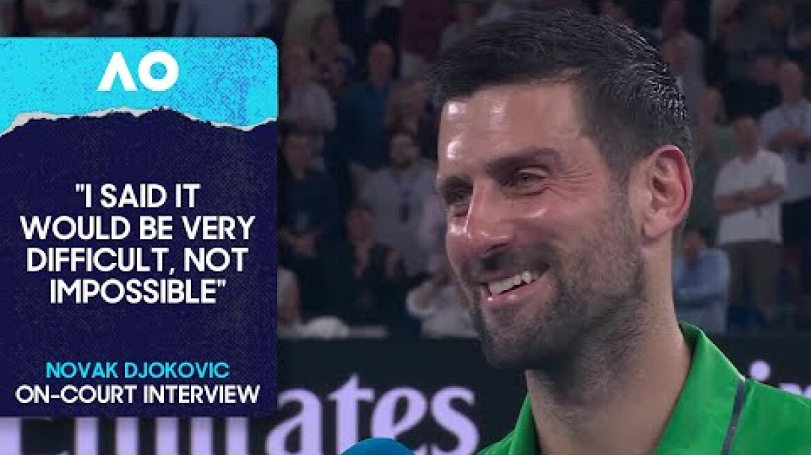 Novak Djokovic On-Court Interview | Australian Open 2026 Semifinal