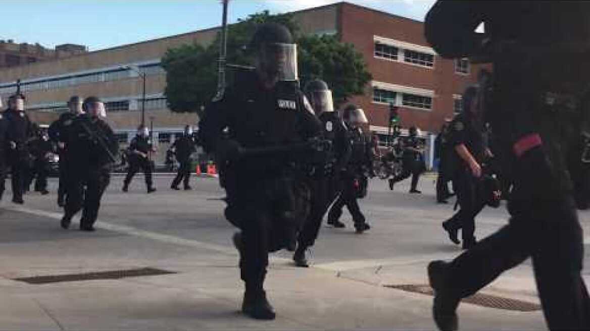 Milwaukee Police Firing Tear Gas Into Peaceful Protesters - After Corralling Them From All Sides