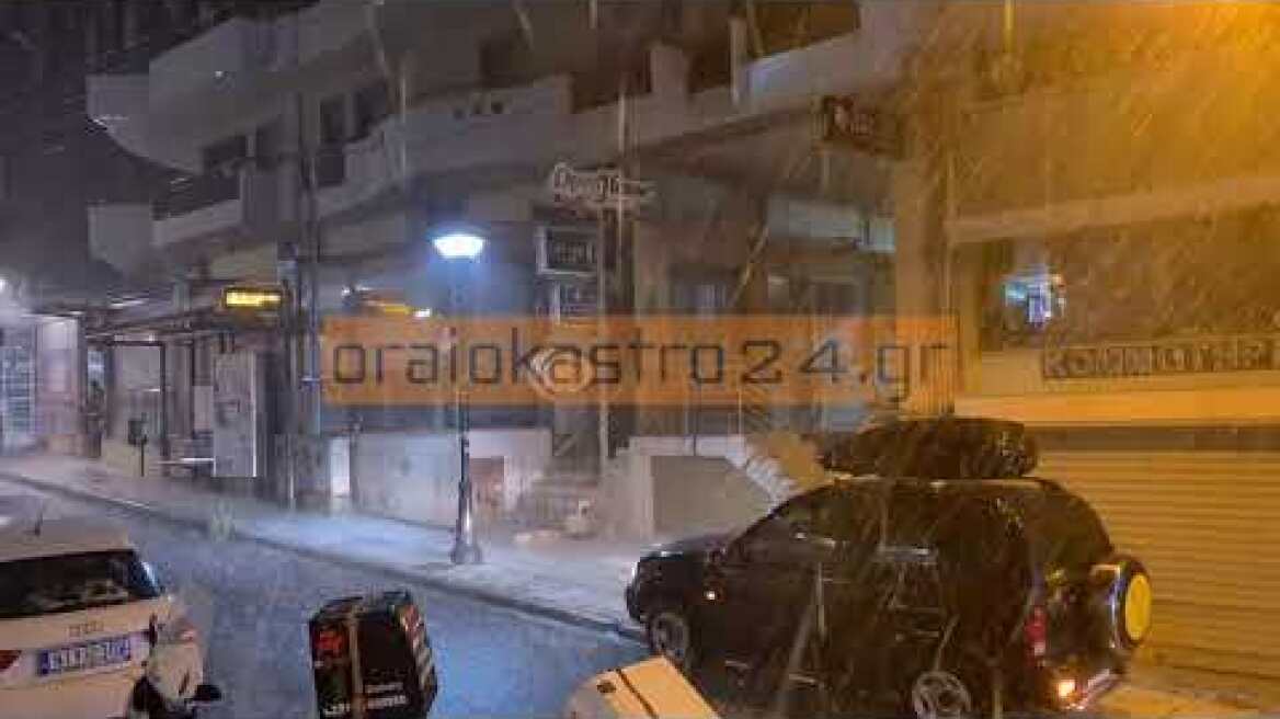 Χαλαζόπτωση τώρα στο Ωραιόκαστρο