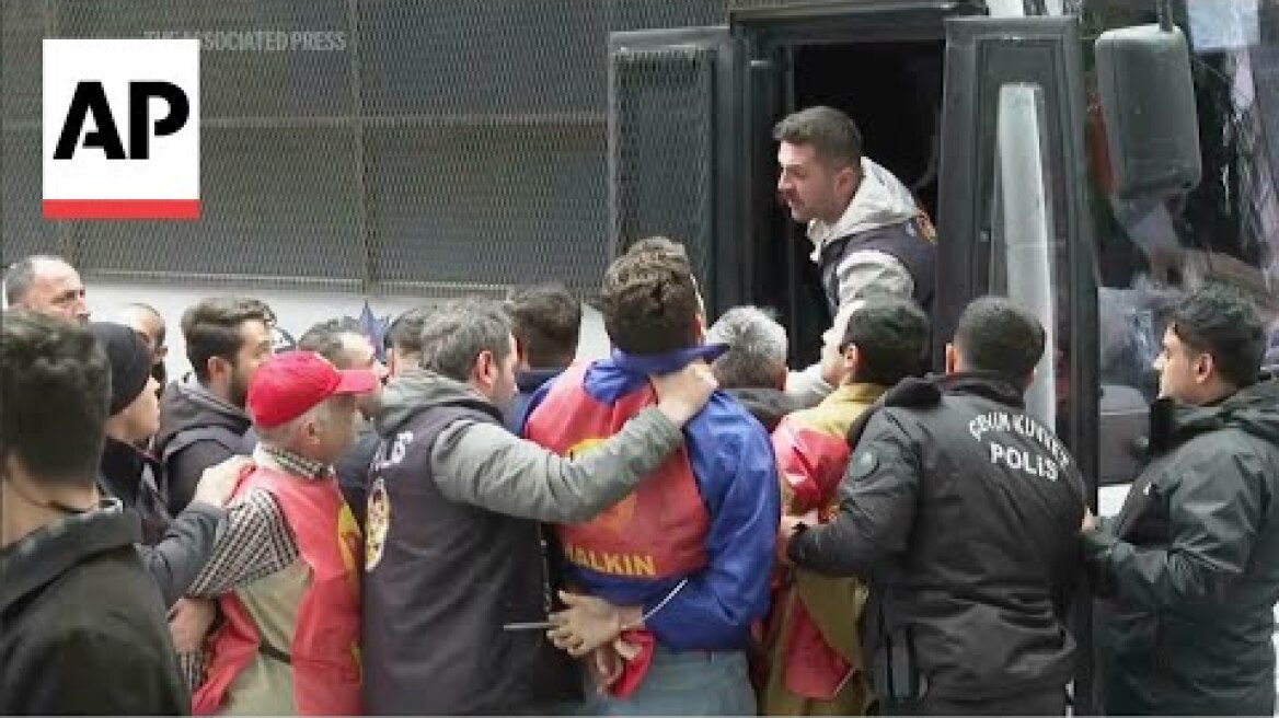 Istanbul police detain dozens of people who tried to reach the city's main square on Labour Day