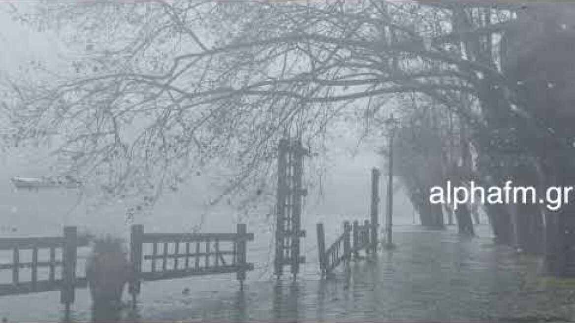 Καστοριά: Έντονη η χιονόπτωση από τις 12.00 στην Καστοριά - ΒΙΝΤΕΟ