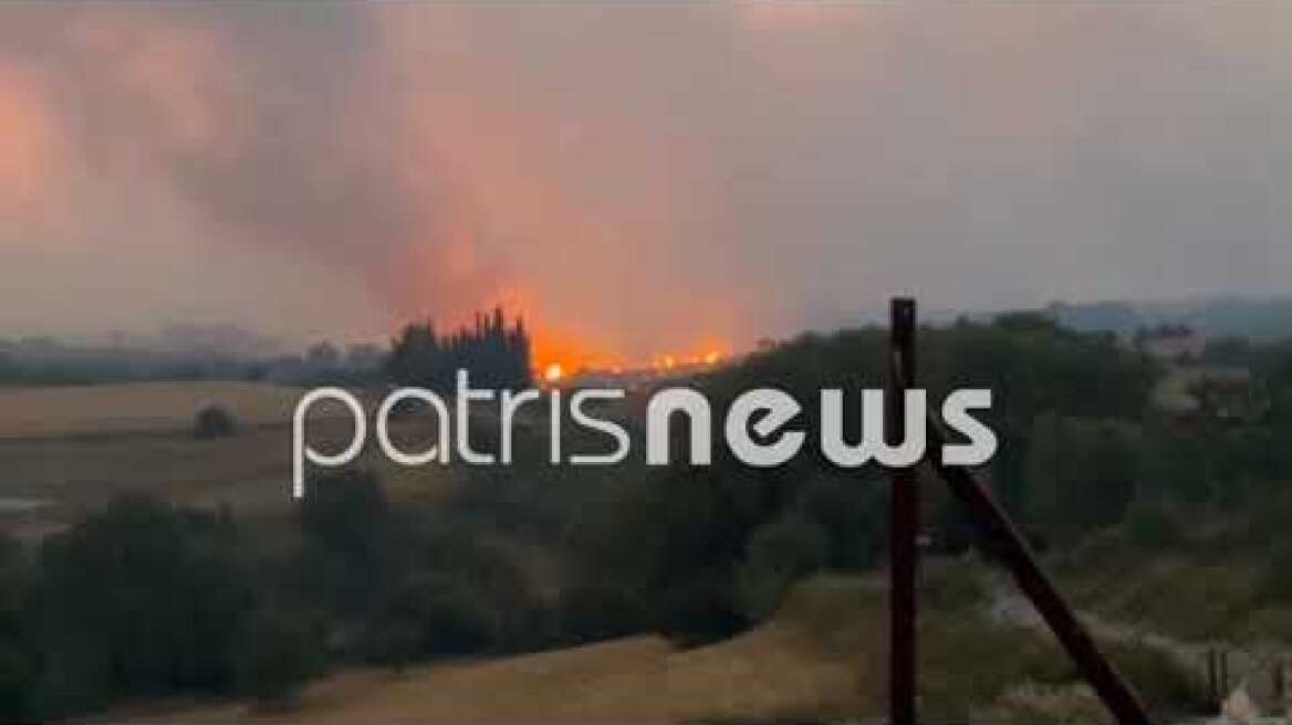 Ώρες αγωνίας στο πύρινο μέτωπο στην Πηνεία