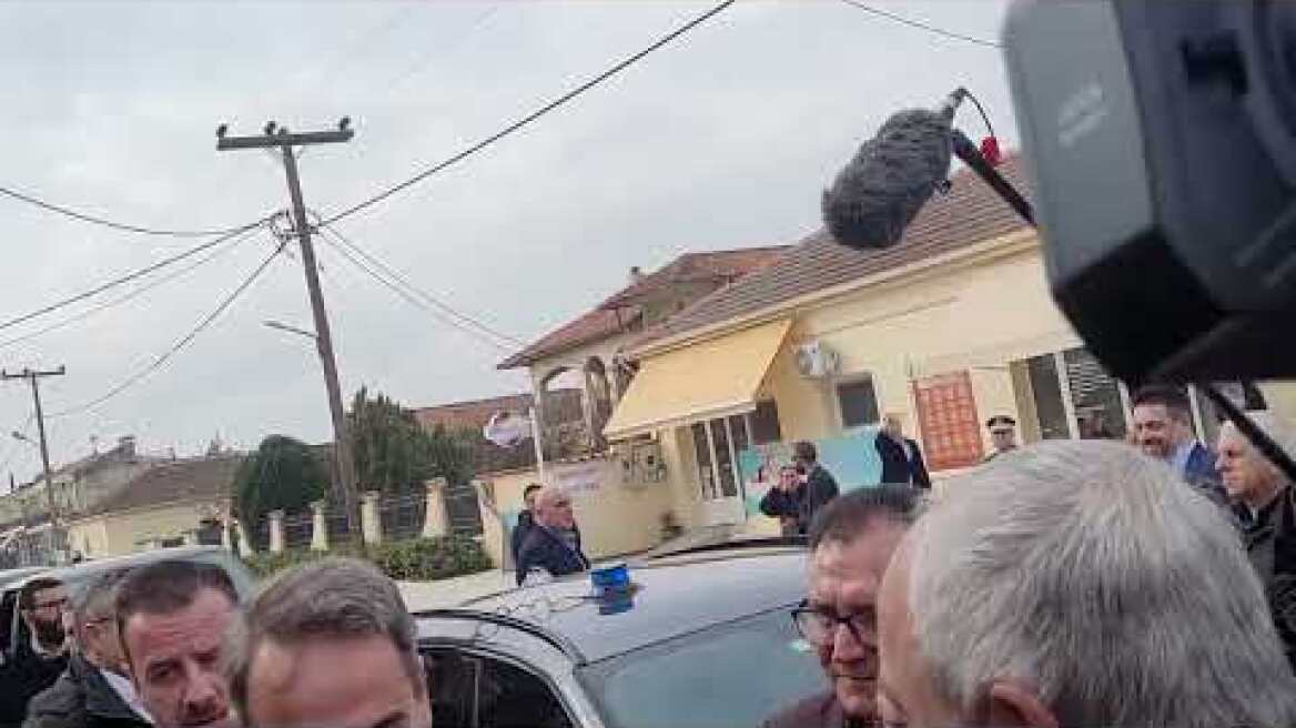 Η άφιξη του Πρωθυπουργού Κυριάκου Μητσοτάκη στον Πλατυκαμπο