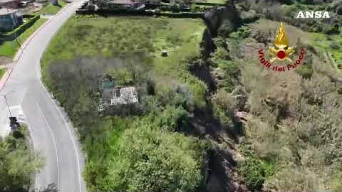 Frana in Molise, le immagini aeree del fronte lungo 4 chilometri