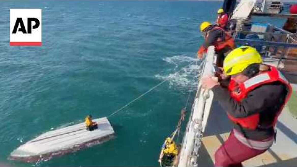 15-year-old is rescued after clinging to a capsized boat for days in the Bering Sea