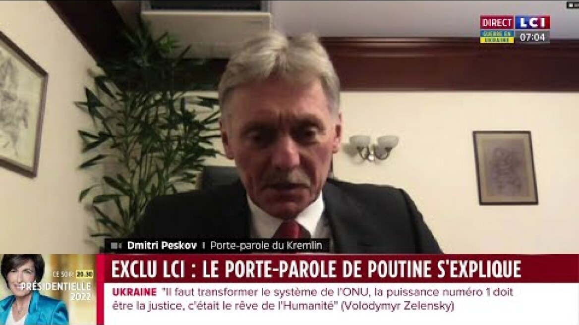 Le porte-parole de V. Poutine s'explique sur Boutcha (exclu LCI)