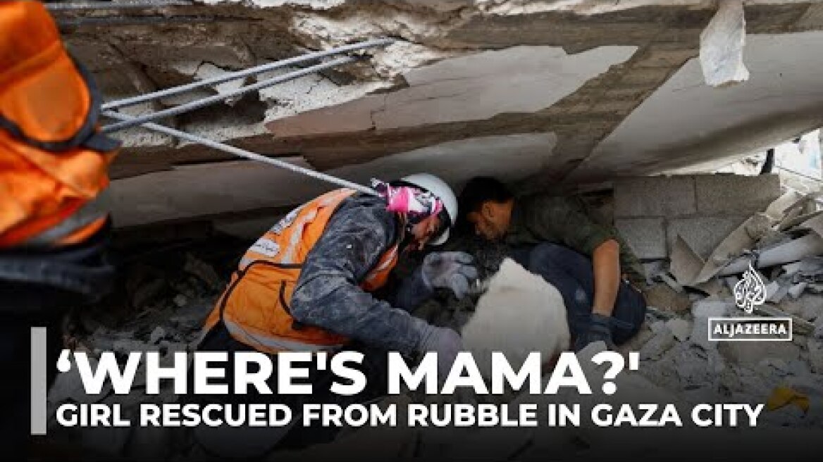 ‘Where's Mama?' Gaza rescuers pull girl from rubble as Israeli siege prevents proper aid
