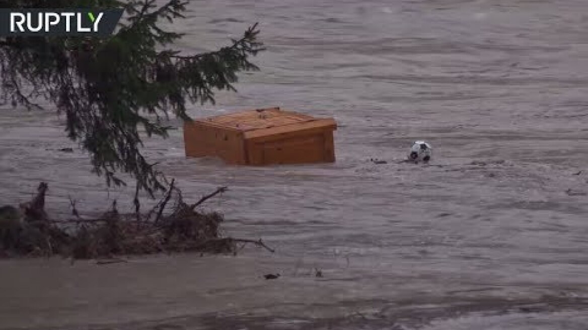 RAW: Heavy rain, floods & landslides hit Italy’s north-east