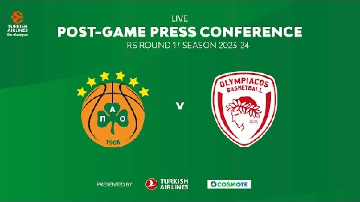 Panathinaikos BC – Olympiacos BC | Post-Game Press Conference | EuroLeague Round 1
