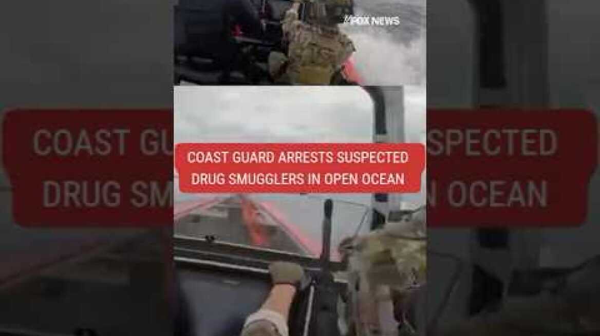 Viral video shows Coast Guard's open ocean arrest of alleged drug smugglers #shorts #news #us #viral