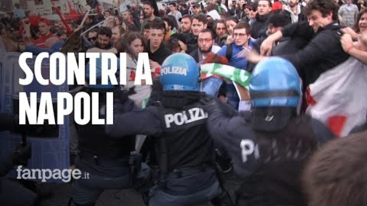 Salvini a Napoli, la polizia carica i manifestanti in piazza Plebiscito