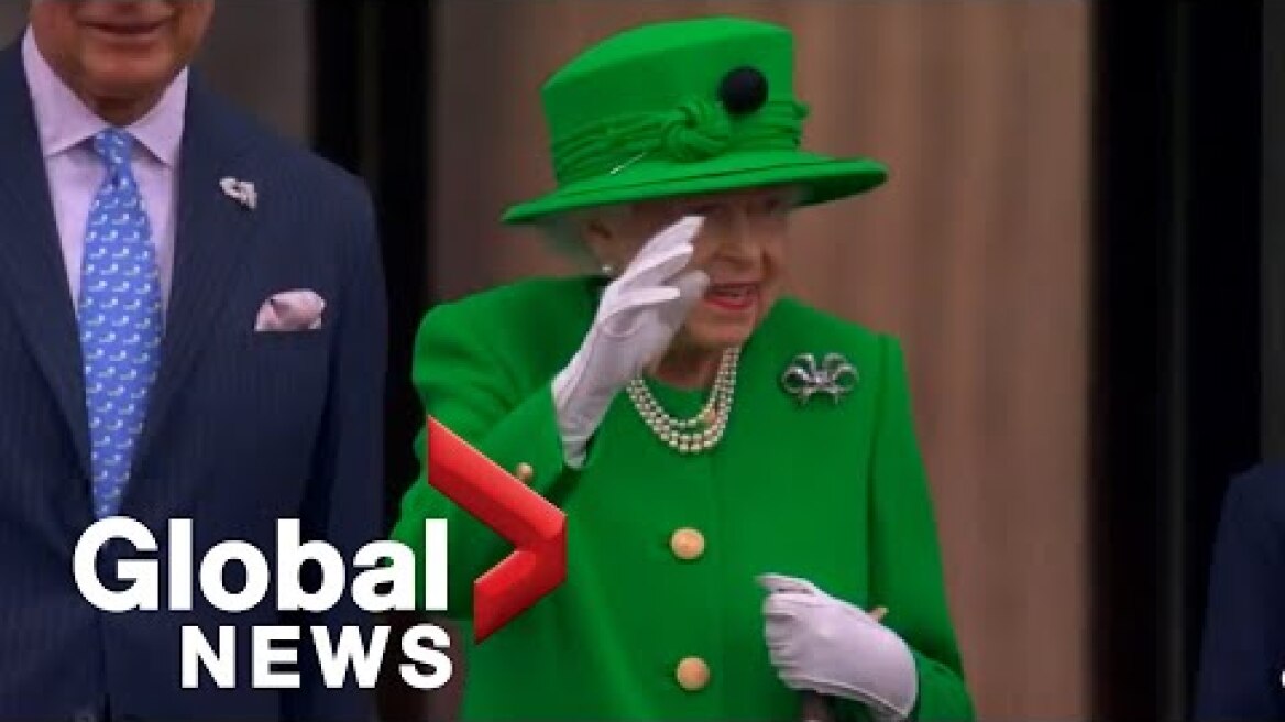 Queen makes surprise in-person appearance during Platinum Jubilee pageant finale